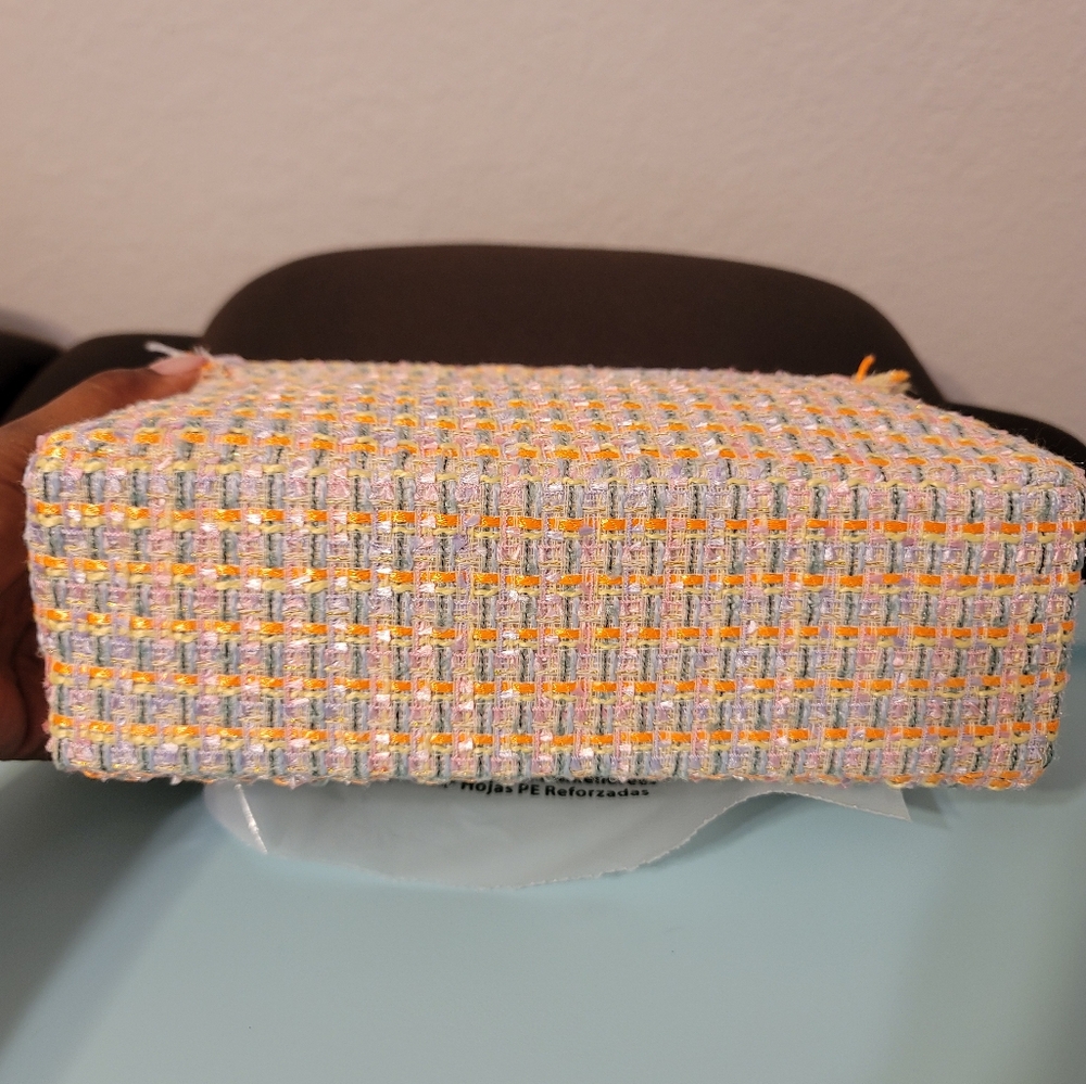 Kurt Gieger Chic Tweed Handbag - Orange and White - Picture 3 of 4